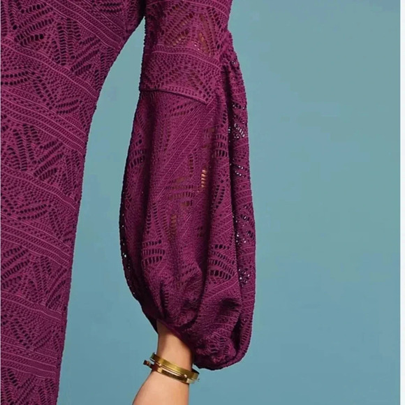 Anthropologie Maeve Purple Crochet Dress - Picture 2 of 9